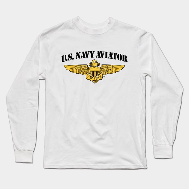 Navy Aviator Long Sleeve T-Shirt by 